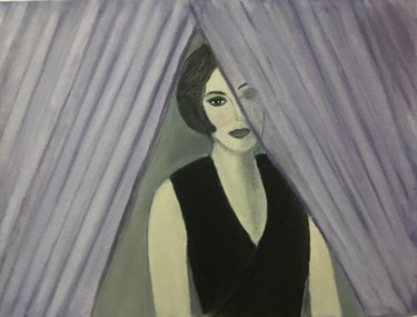 Peinture intitulée "LOOKING" par Nilda Raw, Œuvre d'art originale, Huile