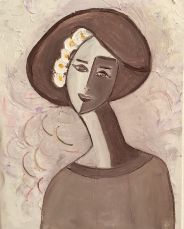 Malerei mit dem Titel "Sweet girl" von Nilda Raw, Original-Kunstwerk, Öl