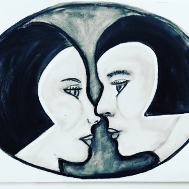 Pintura intitulada "Love" por Nilda Raw, Obras de arte originais, Guache