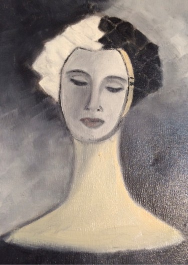 Painting titled "The other face" by Nilda Raw, Original Artwork, Oil