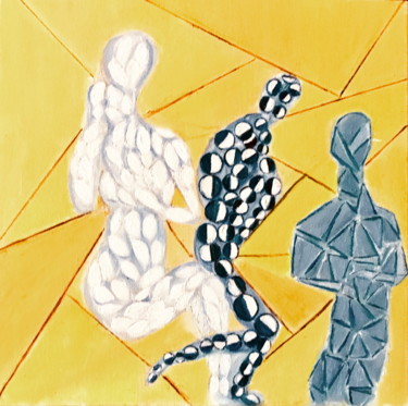 Malerei mit dem Titel "DESLOCAMENTOS" von Nilda Raw, Original-Kunstwerk, Öl