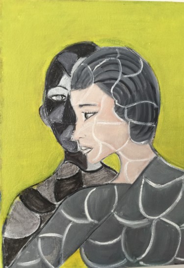 Pittura intitolato "Jigsaw" da Nilda Raw, Opera d'arte originale, Olio