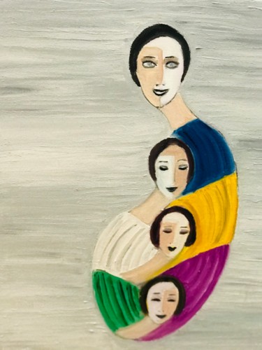 Peinture intitulée "Winding" par Nilda Raw, Œuvre d'art originale, Huile