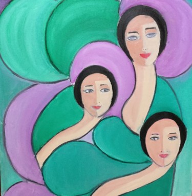 Peinture intitulée "Emergentes" par Nilda Raw, Œuvre d'art originale, Huile