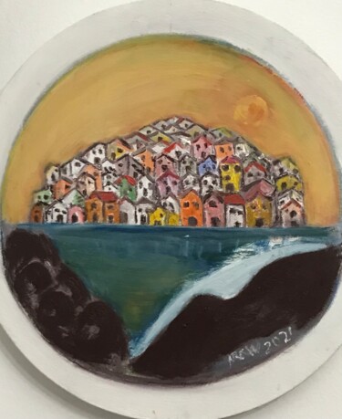 Malerei mit dem Titel "Paz" von Nilda Raw, Original-Kunstwerk, Öl