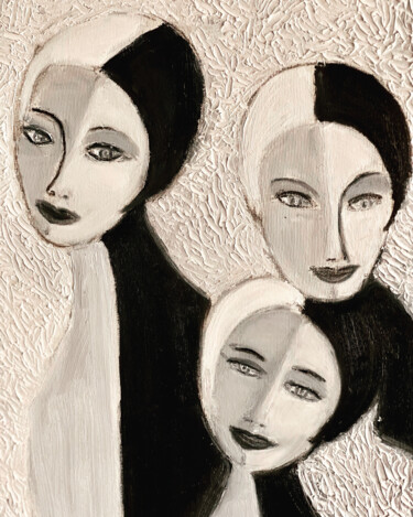 Malerei mit dem Titel "Bárbaras" von Nilda Raw, Original-Kunstwerk, Öl