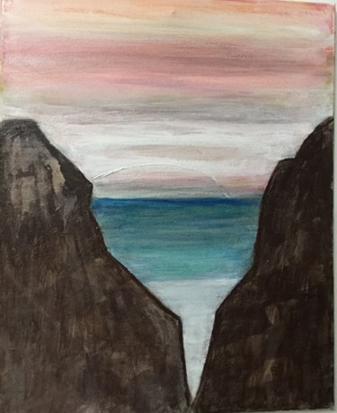 Schilderij getiteld "Entre les montagnes" door Nilda Raw, Origineel Kunstwerk, Acryl