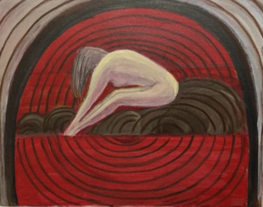Ζωγραφική με τίτλο "Diving" από Nilda Raw, Αυθεντικά έργα τέχνης, Ακρυλικό