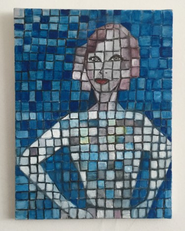 Painting titled "Mosaico woman" by Nilda Raw, Original Artwork, Acrylic
