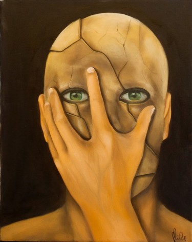 Pittura intitolato "il-falso-me.jpg" da Nilde Isernia Di Palma, Opera d'arte originale, Olio