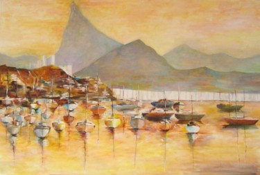 Pintura intitulada "VISTA DO RIO - BOTA…" por Nilo Marques Gouvea, Obras de arte originais