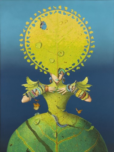 Painting titled "A-catterpillar-orgy…" by Guy Gleyen, Original Artwork, Oil