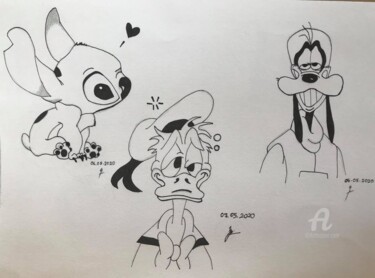 Zeichnungen mit dem Titel "Disney Favorite" von Celine W., Original-Kunstwerk, Tinte