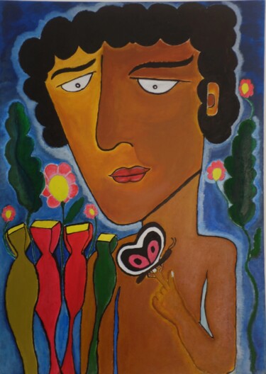 Картина под названием ""Butterfly Whispere…" - Nilupul Jayathunga, Подлинное произведение искусства, Акрил