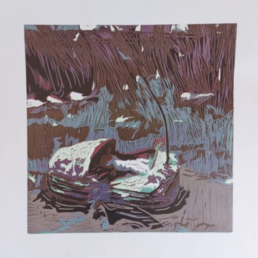 Printmaking titled "Hayata Dair | 50x50" by Nimet Rabia Dükmen, Original Artwork, Linocuts