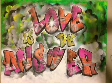 Peinture intitulée "LOVE IS THE ANSWER" par Mcmomarlowe, Œuvre d'art originale, Acrylique