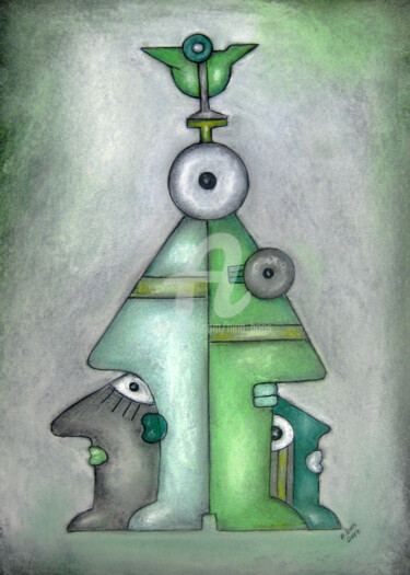 Drawing titled "Turmfalke" by Nina Boos, Original Artwork, Chalk