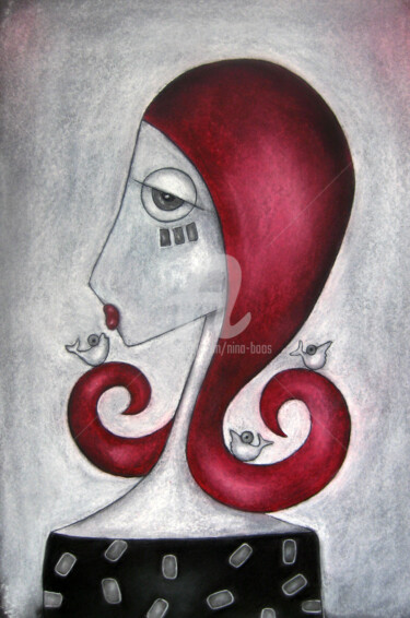 Картина под названием "Wellenreiter" - Nina Boos, Подлинное произведение искусства, Пастель