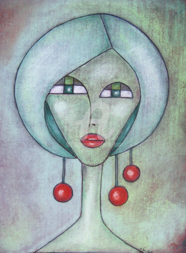 Painting titled "Perle" by Nina Boos, Original Artwork, Pastel