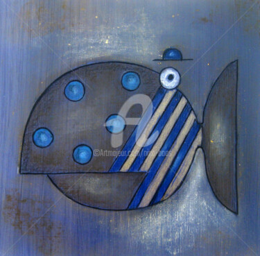 图画 标题为“Kugelfisch” 由Nina Boos, 原创艺术品, 粉笔