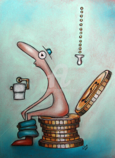 Rysunek zatytułowany „Ich scheiß auf Geld” autorstwa Nina Boos, Oryginalna praca, Kreda