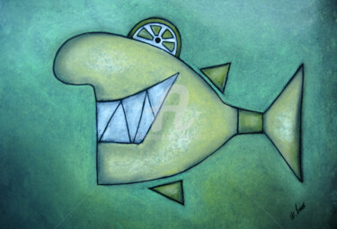 Drawing titled "Kai Piranha" by Nina Boos, Original Artwork, Chalk