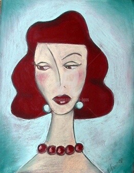 Malerei mit dem Titel "Moni Cherie" von Nina Boos, Original-Kunstwerk, Öl