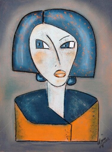 Malerei mit dem Titel "Frau Zobel" von Nina Boos, Original-Kunstwerk, Andere
