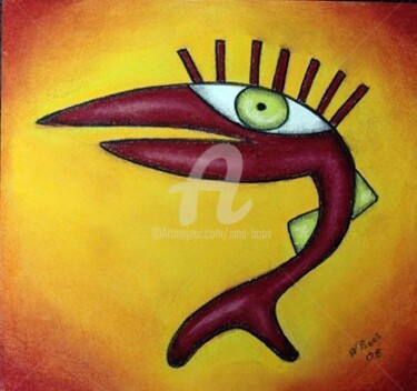 Malerei mit dem Titel "Seeschlange" von Nina Boos, Original-Kunstwerk, Öl