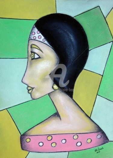 Painting titled "Das Mädchen mit dem…" by Nina Boos, Original Artwork, Other