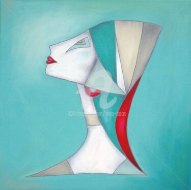 Картина под названием "Weisse Frau" - Nina Boos, Подлинное произведение искусства, Масло