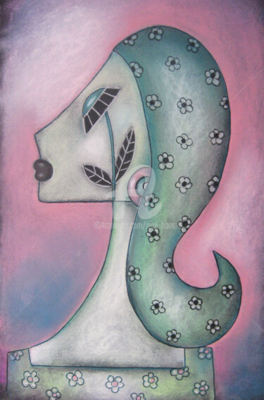 Рисунок под названием "Durch die Blume" - Nina Boos, Подлинное произведение искусства, Мел