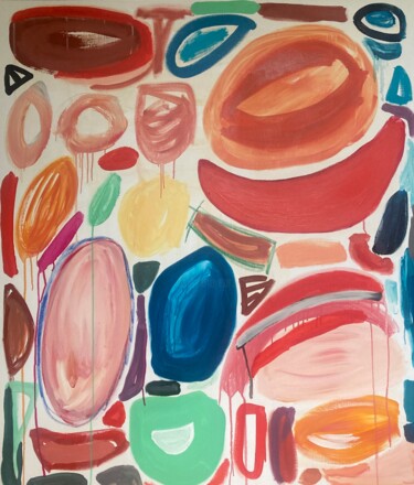 Schilderij getiteld "BALLOON" door Nina Brandhoff, Origineel Kunstwerk, Acryl Gemonteerd op Frame voor houten brancard