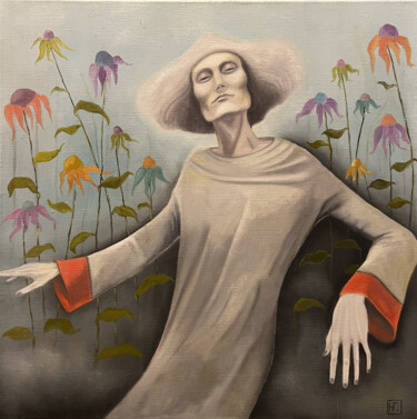Pittura intitolato "A free gardener" da Nina Grighel, Opera d'arte originale, Olio Montato su Telaio per barella in legno