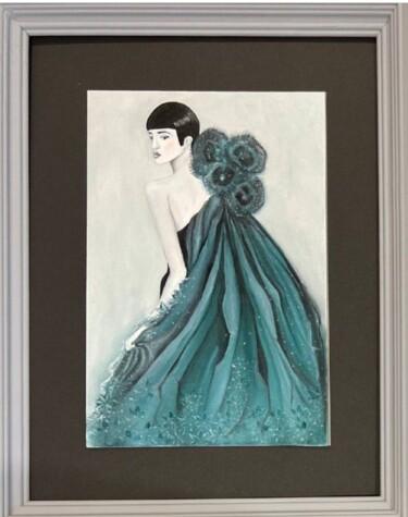 Картина под названием "She" - Nina Grighel, Подлинное произведение искусства, Масло Установлен на Деревянная рама для носилок