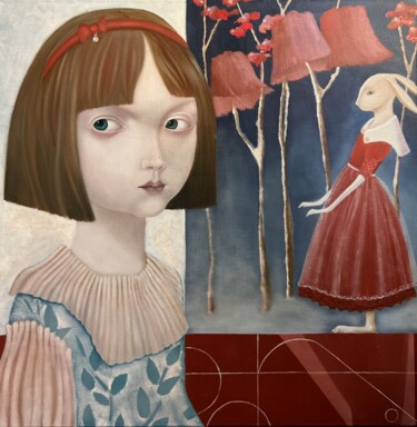 Malarstwo zatytułowany „Alice” autorstwa Nina Grighel, Oryginalna praca, Olej Zamontowany na Drewniana rama noszy