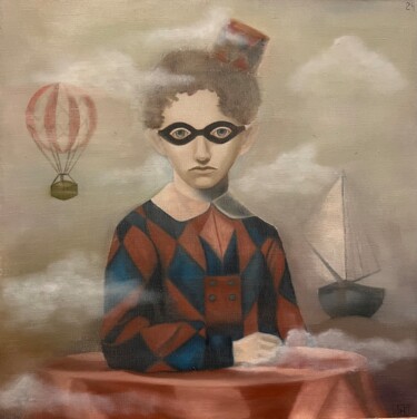 Malerei mit dem Titel "Harlequin's Dream" von Nina Grighel, Original-Kunstwerk, Öl