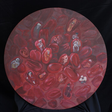 Картина под названием "Гранат - символ жиз…" - Nina Karymova (Nino), Подлинное произведение искусства, Акрил