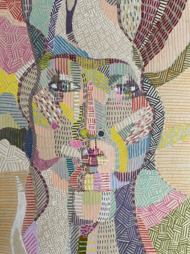 Drawing titled "lady of the heart" by Nina Kruser, Original Artwork, Marker Mounted on Cardboard