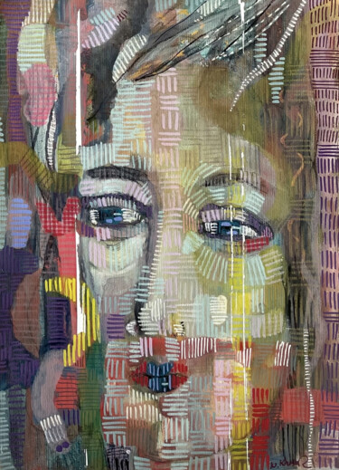 Картина под названием "DIE LIEBE SIEGT SOW…" - Nina Kruser, Подлинное произведение искусства, Акварель Установлен на картон