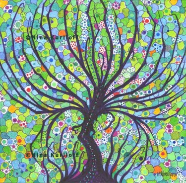 Drawing titled "Leafy Tree" by Nina Kuriloff, Original Artwork, Ink