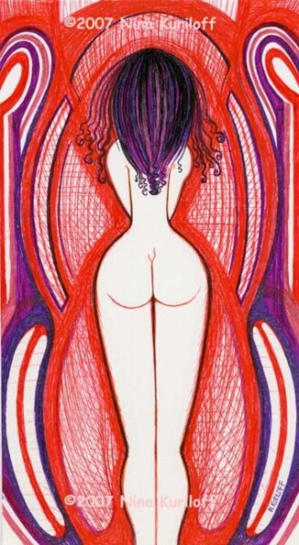 Painting titled "Nude art deco Exqui…" by Nina Kuriloff, Original Artwork, Oil