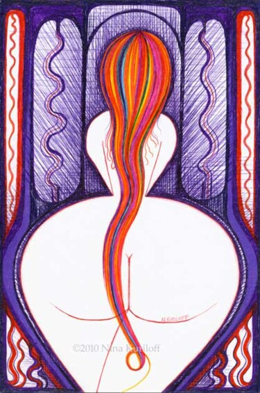 Pintura titulada "Nude with Strikingl…" por Nina Kuriloff, Obra de arte original, Oleo