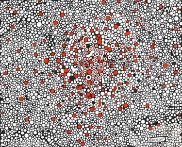Painting titled "Dots in Dots" by Nina Kuriloff, Original Artwork, Oil