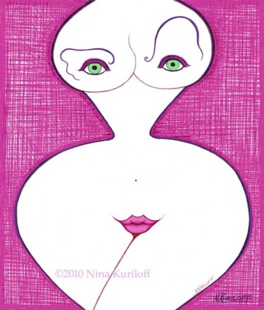 "Smiling Nude II" başlıklı Tablo Nina Kuriloff tarafından, Orijinal sanat, Petrol