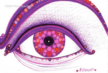 Desenho intitulada "Dotted Eye II" por Nina Kuriloff, Obras de arte originais, Outro