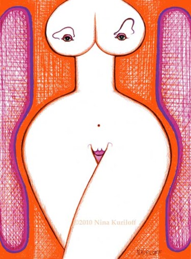 Картина под названием "Smiling at You" - Nina Kuriloff, Подлинное произведение искусства, Масло