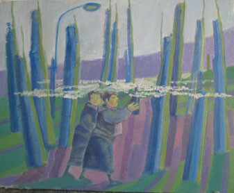 Картина под названием "Поминки" - Нина Перфильева, Подлинное произведение искусства