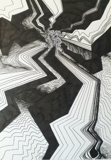 Zeichnungen mit dem Titel "Infinity" von Nina Petrova, Original-Kunstwerk, Gel Stift
