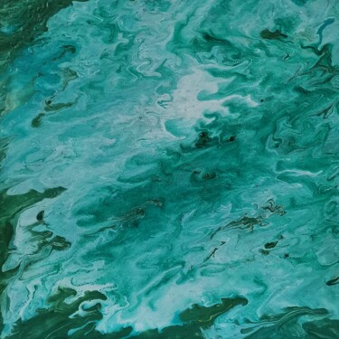 Painting titled "Turquoise Coast" by Nina Proshkina, Original Artwork, Acrylic
